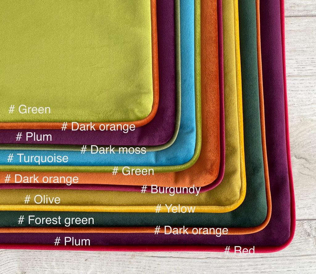 Velvet Throw Pillow Cover with Piping: Colorful Cushion