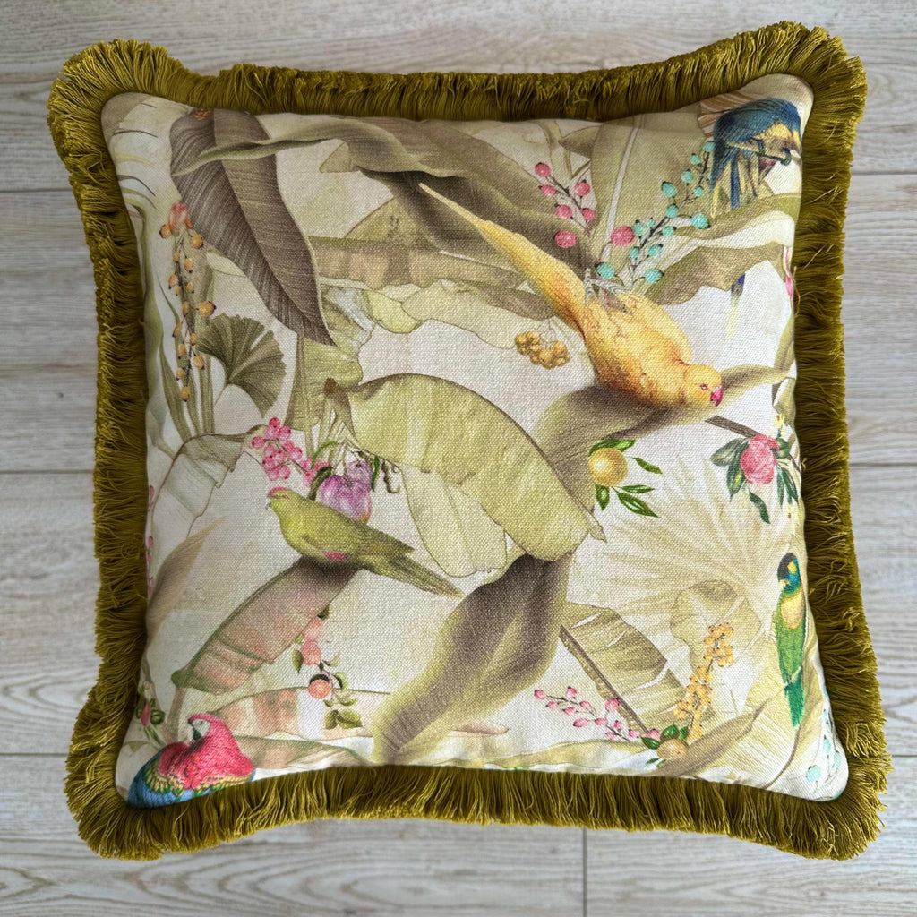 Safari Print Cotton Pillow Cover: Boho Fringe Cushion