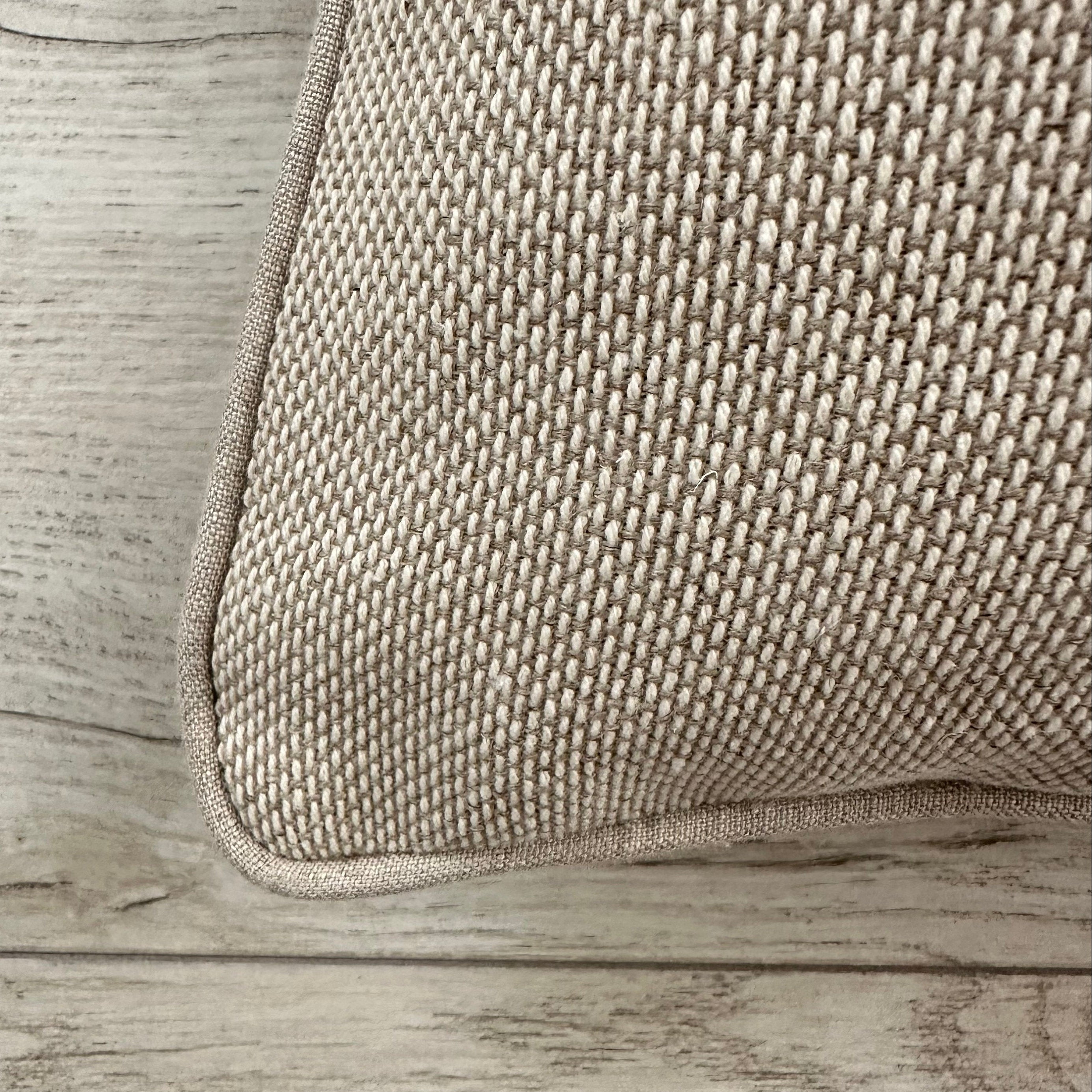 Heavyweight Linen Cotton Cushion Cover: Textured Melange with Piping