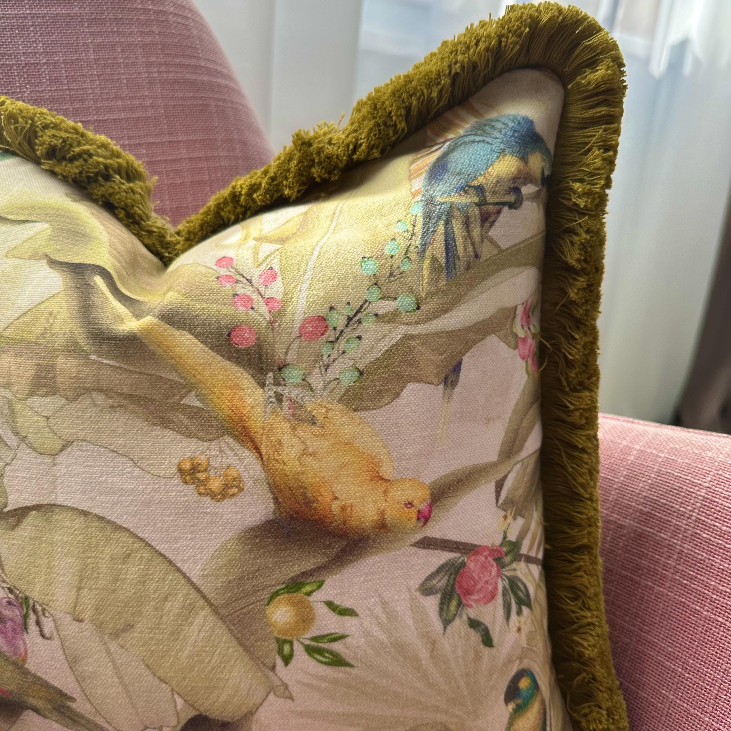 Safari Print Cotton Pillow Cover: Boho Fringe Cushion