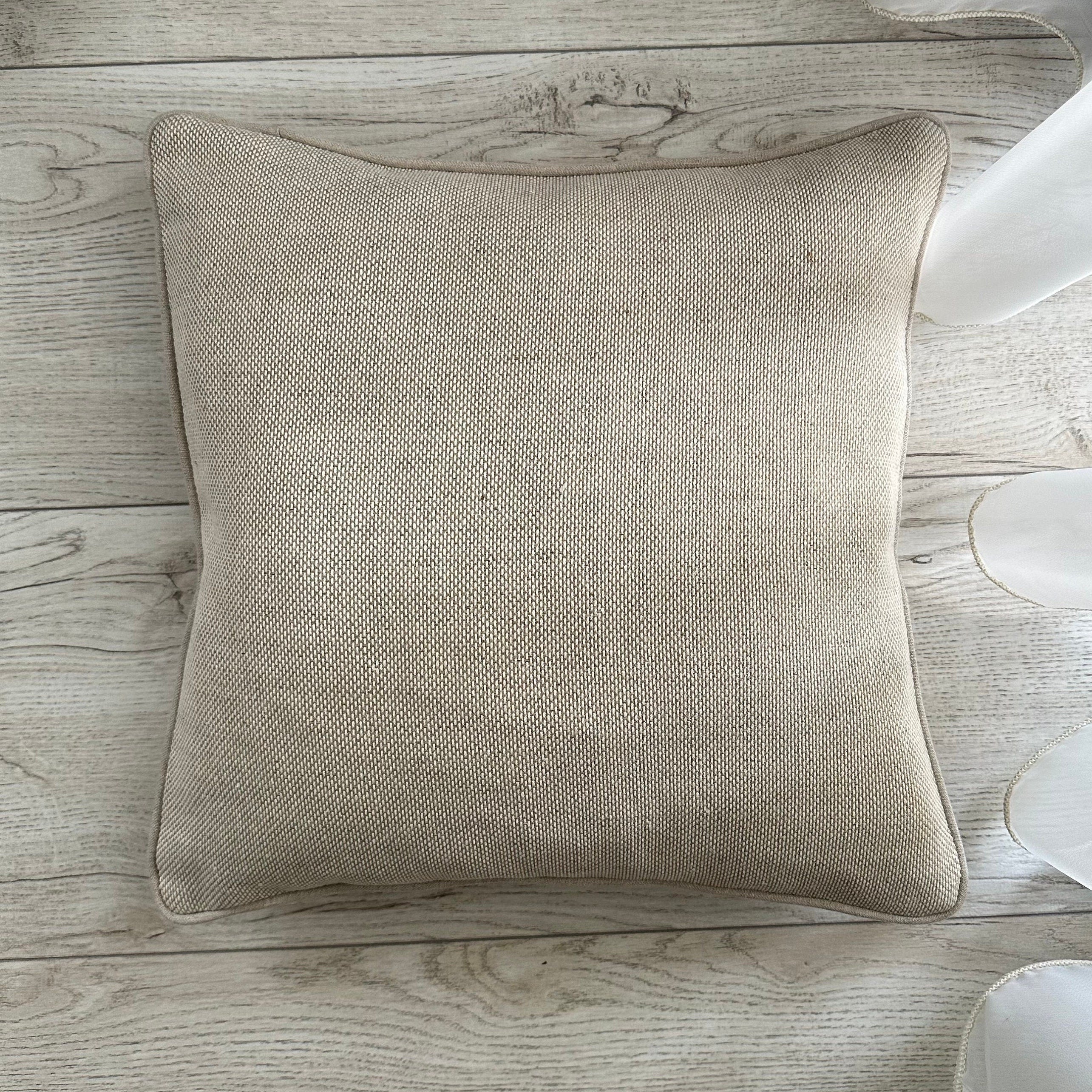 Heavyweight Linen Cotton Cushion Cover: Textured Melange with Piping