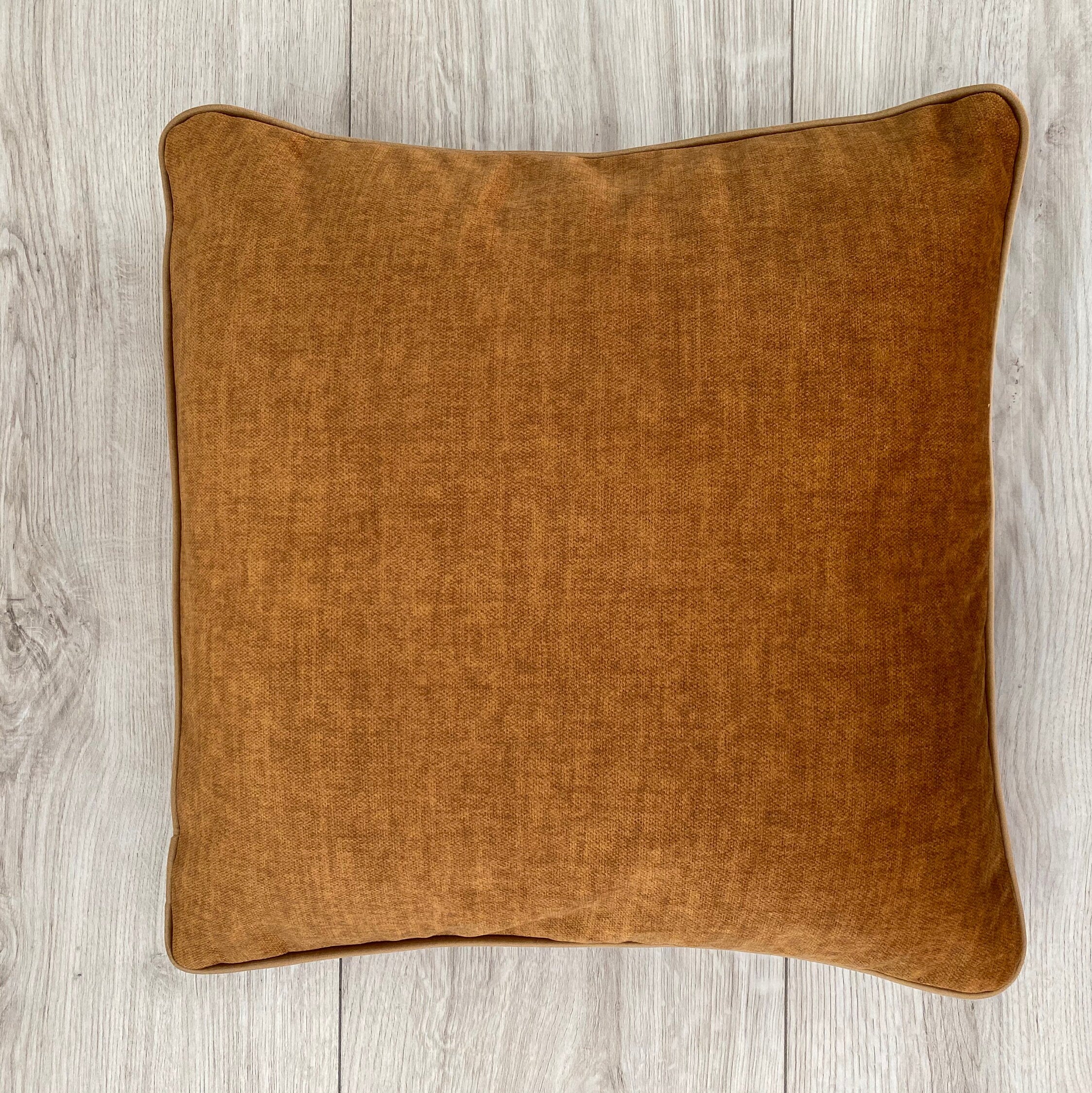 Vegan Leather Pillow Cover: Terracotta, Ivory, Black/Brown, Soft Velvet Back