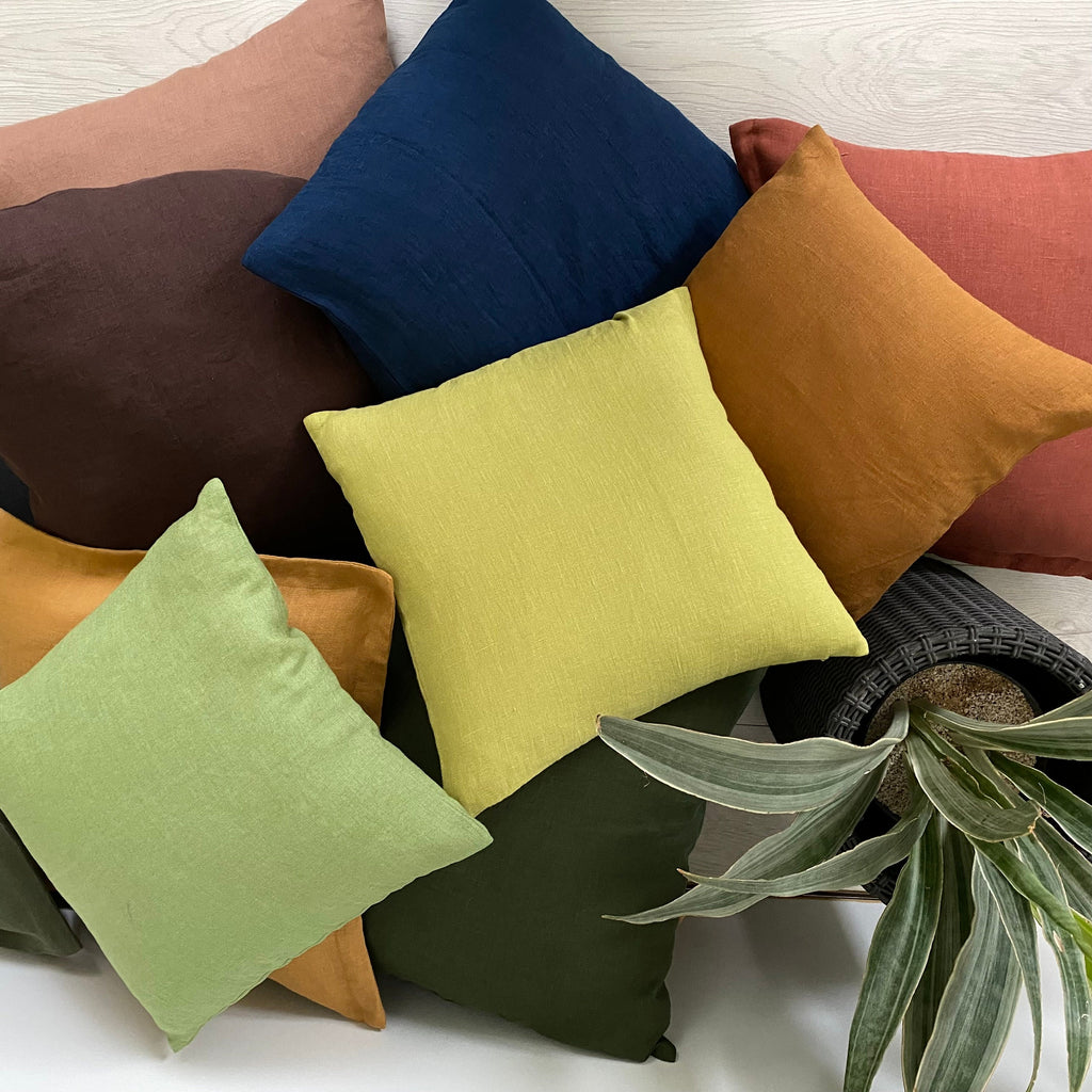 Washed Linen Pillowcase: Natural Soft Linen Pillow Cover, Multi Colour