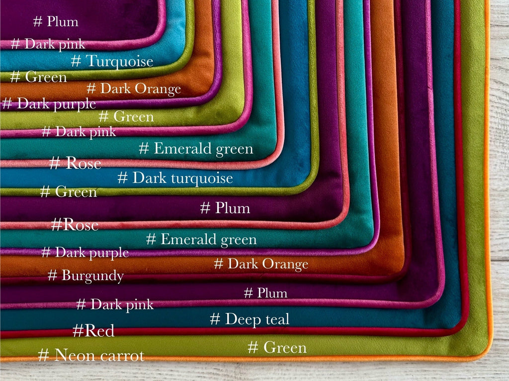 Velvet Throw Pillow Cover with Piping: Colorful Cushion