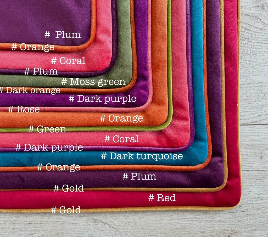 Velvet Throw Pillow Cover with Piping: Colorful Cushion
