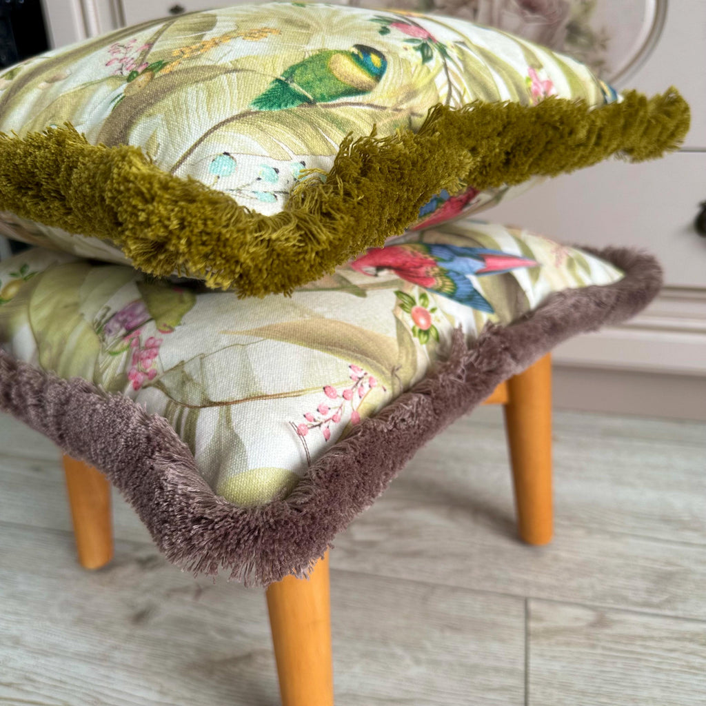 Safari Print Cotton Pillow Cover: Boho Fringe Cushion