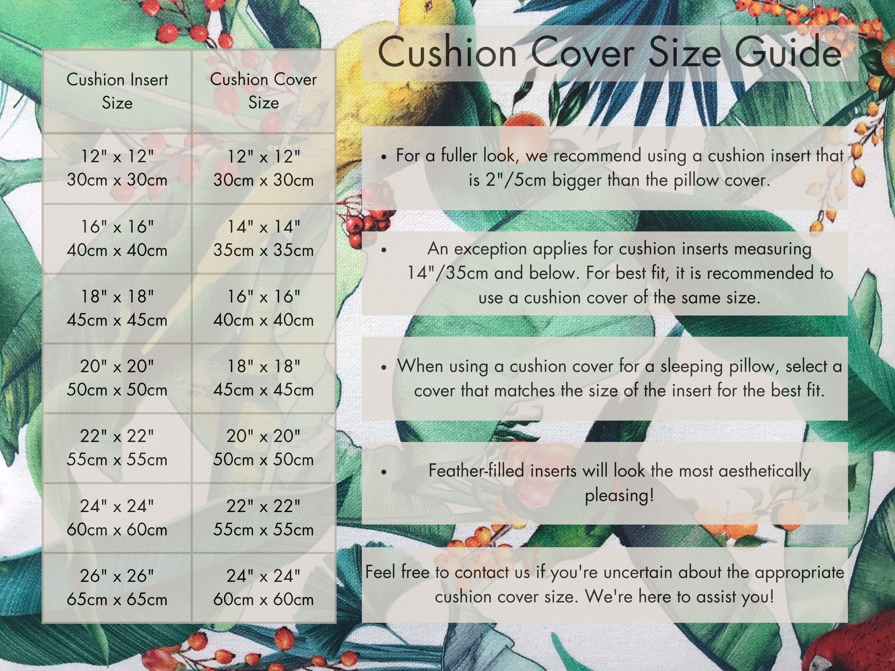 Tropical Parrot Print Cotton Pillow Cover with Fringe