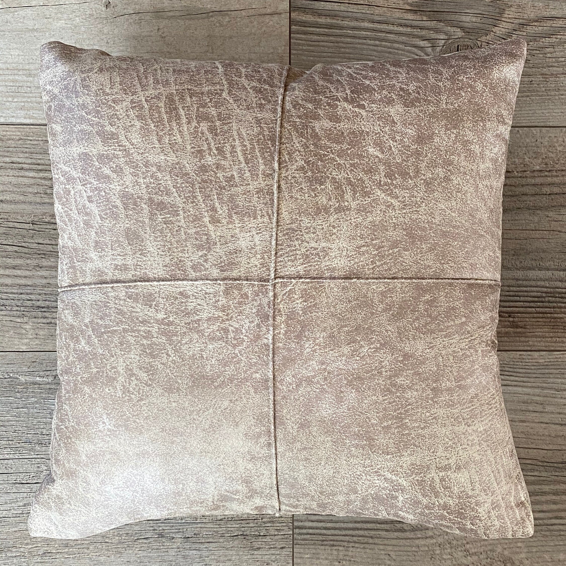Vegan Leather Pillow Cover: Terracotta, Ivory, Black/Brown, Soft Velvet Back