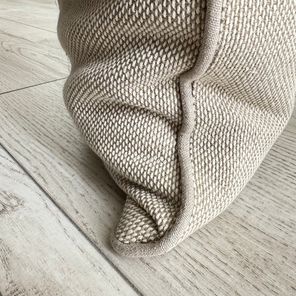 Heavyweight Linen Cotton Cushion Cover: Textured Melange with Piping