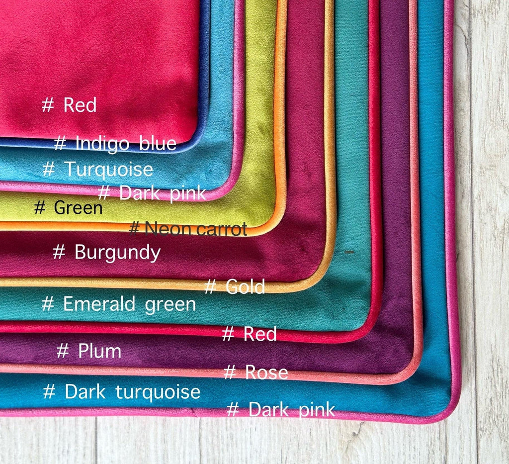 Velvet Throw Pillow Cover with Piping: Colorful Cushion