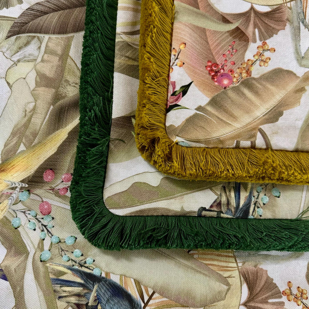 Safari Print Cotton Pillow Cover: Boho Fringe Cushion