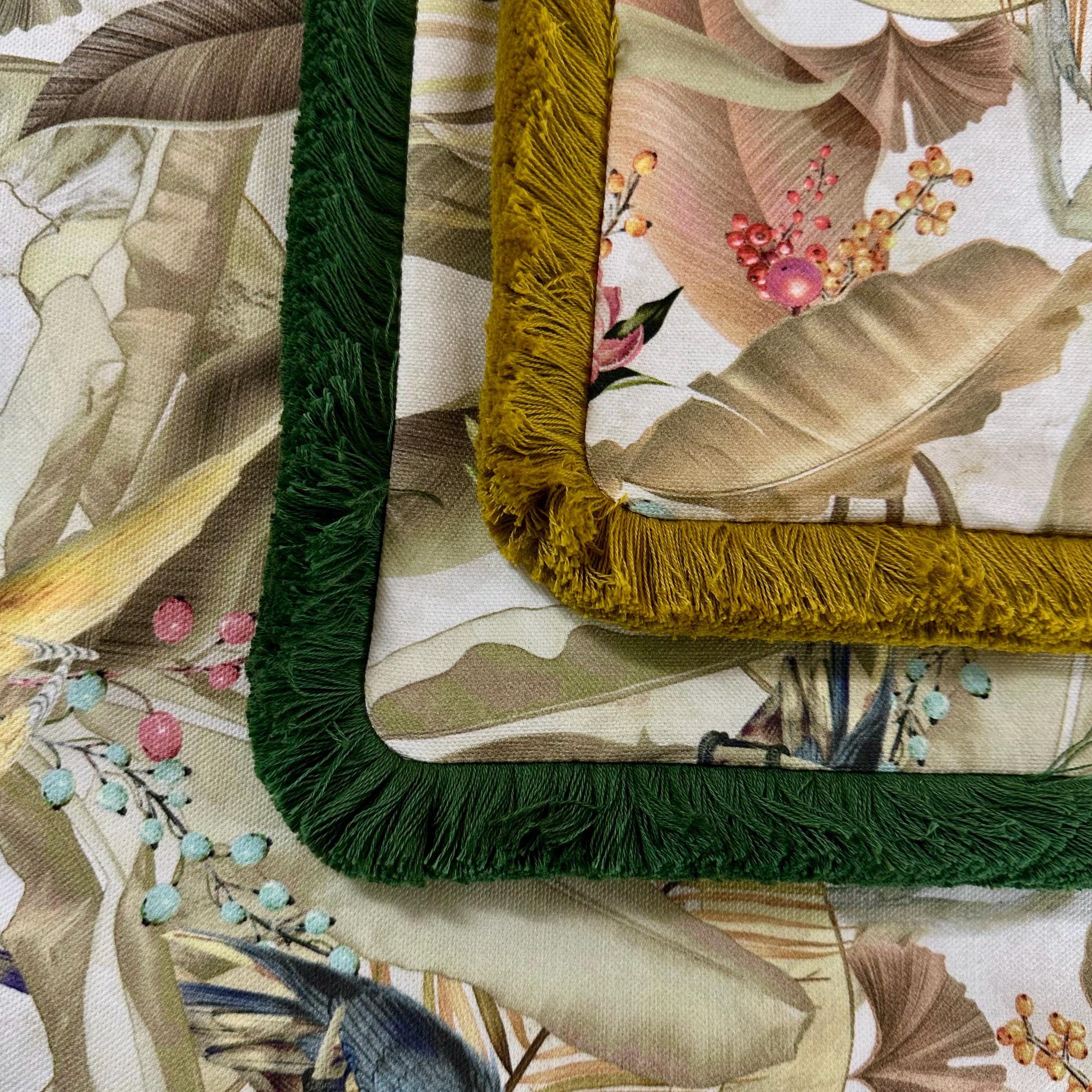 Safari Print Cotton Pillow Cover: Boho Fringe Cushion