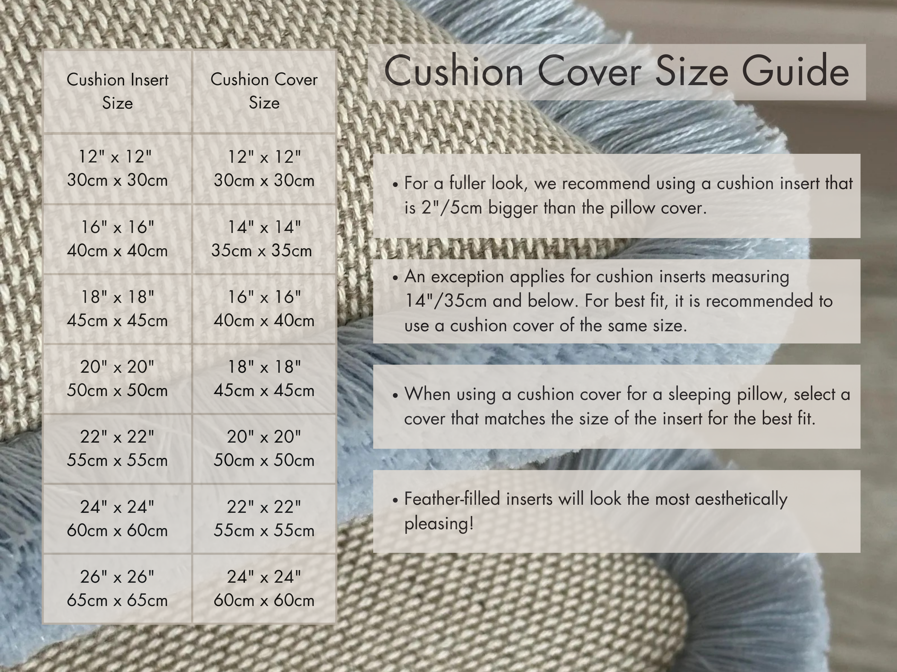 Textured Cotton Linen Cushion Cover with Custom Fringe