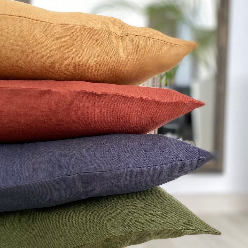 Washed Linen Pillowcase: Natural Soft Linen Pillow Cover, Multi Colour