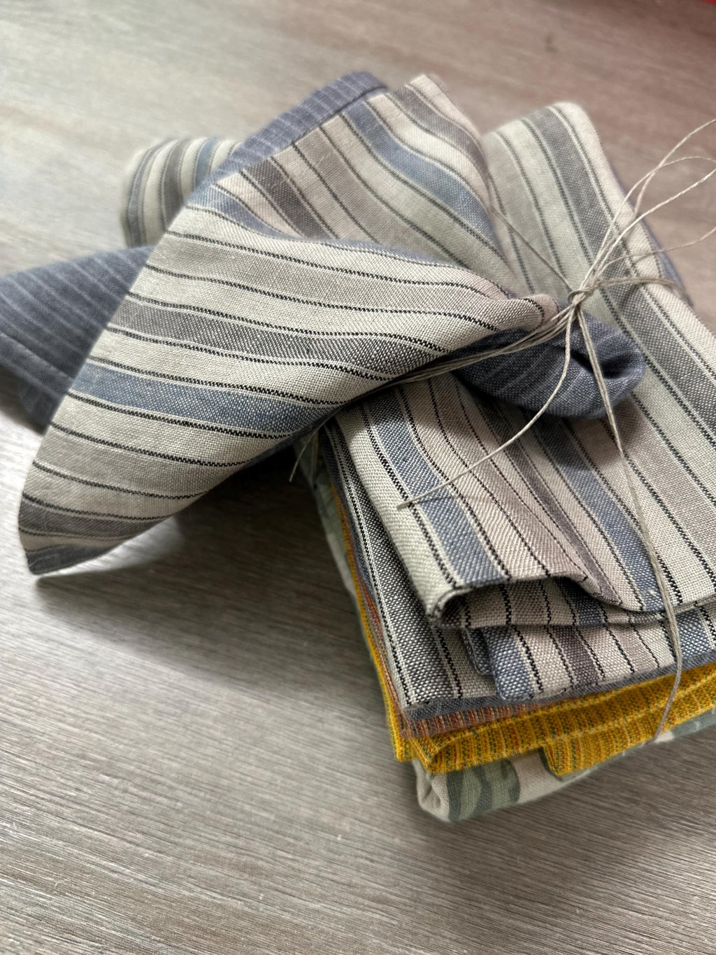 Natural Linen Pillowcase: Striped & Floral Patterned Cushion Cover