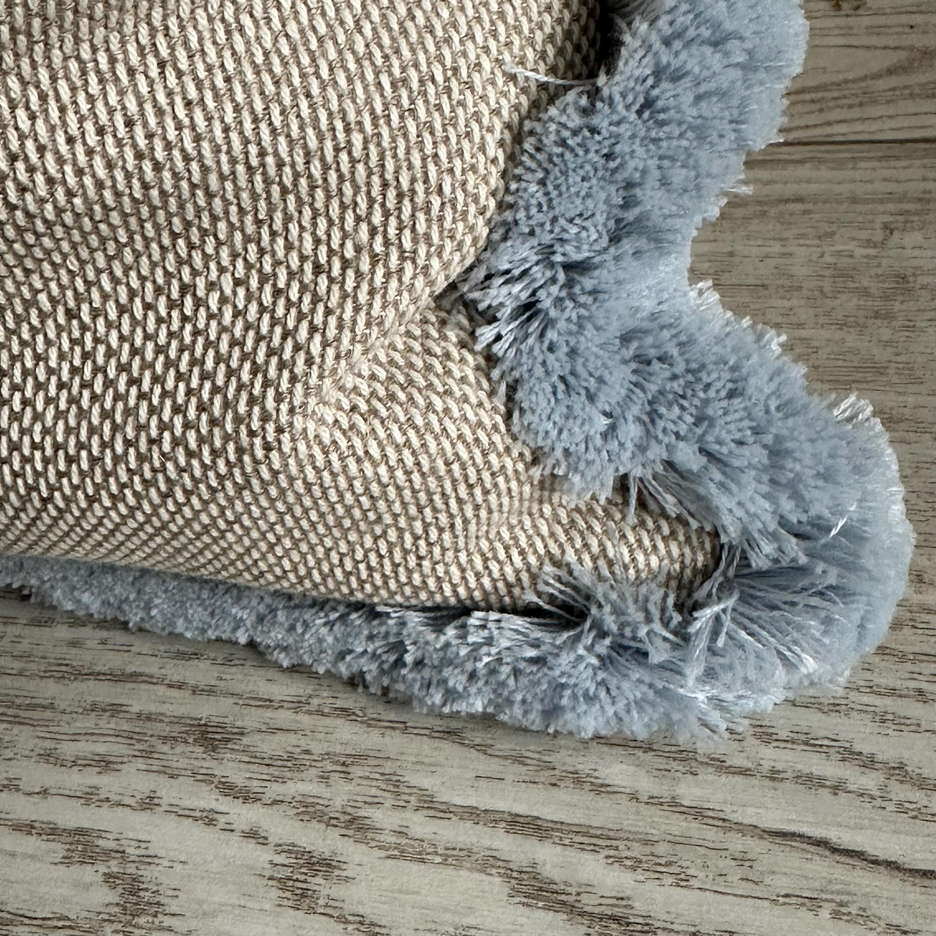 Textured Cotton Linen Cushion Cover with Custom Fringe