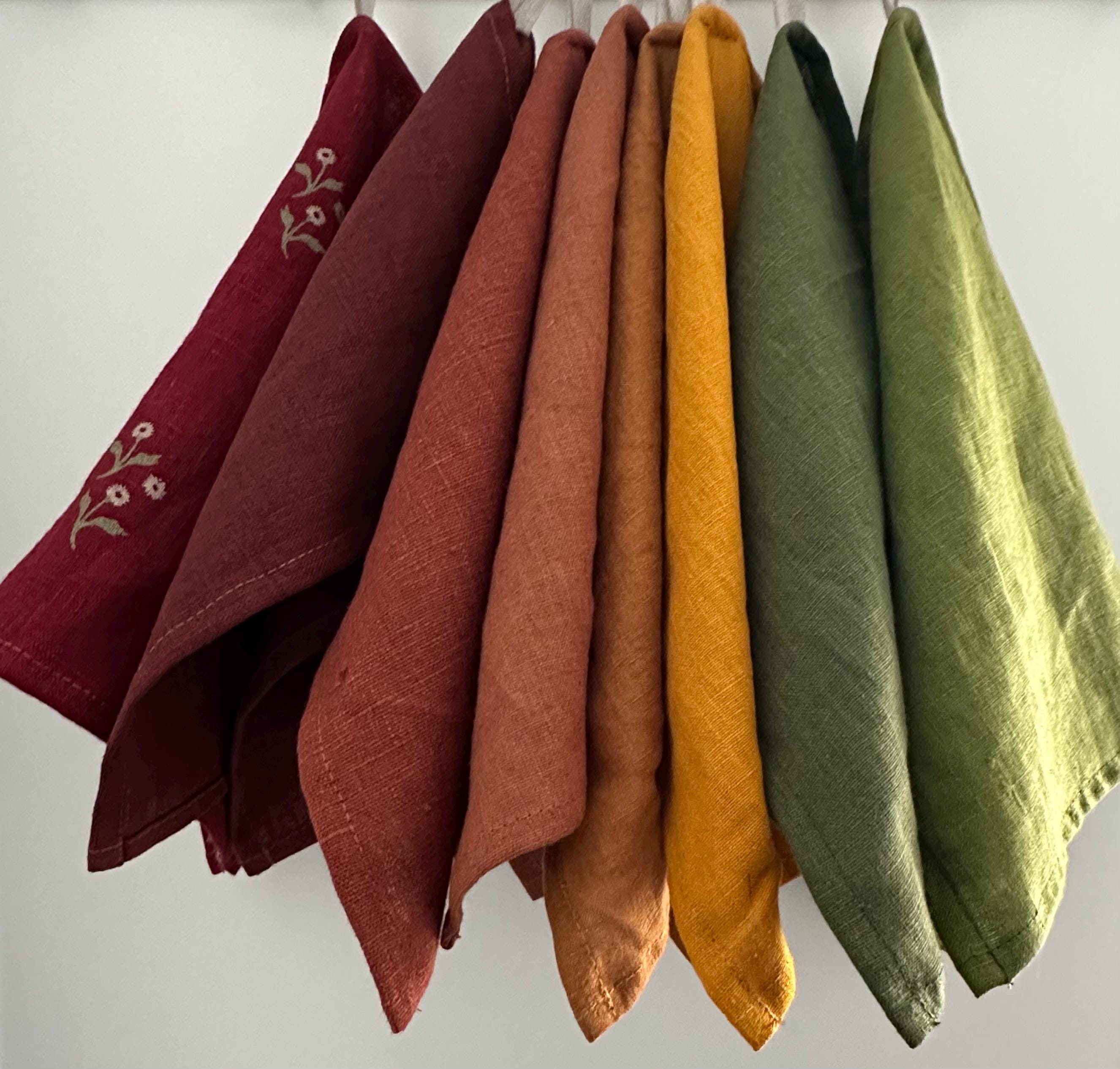 Washed Linen Tea Towel: Soft Rustic Dish Towel, Multi-Color Options