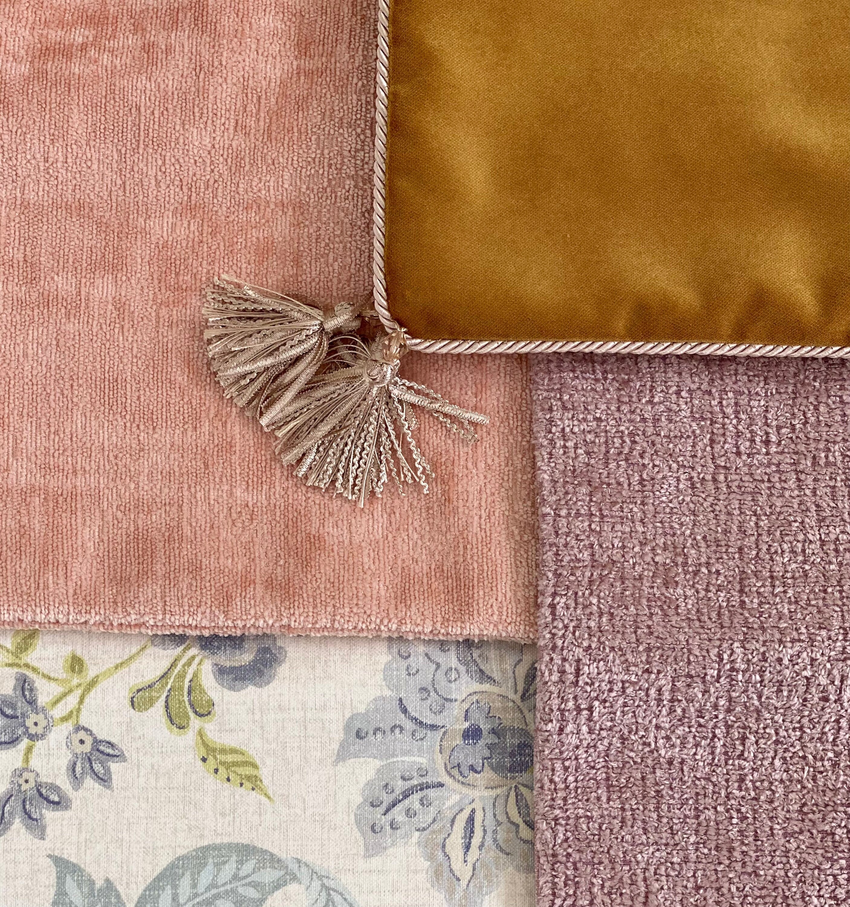 Gold Velvet Pillow Cover with Tassels