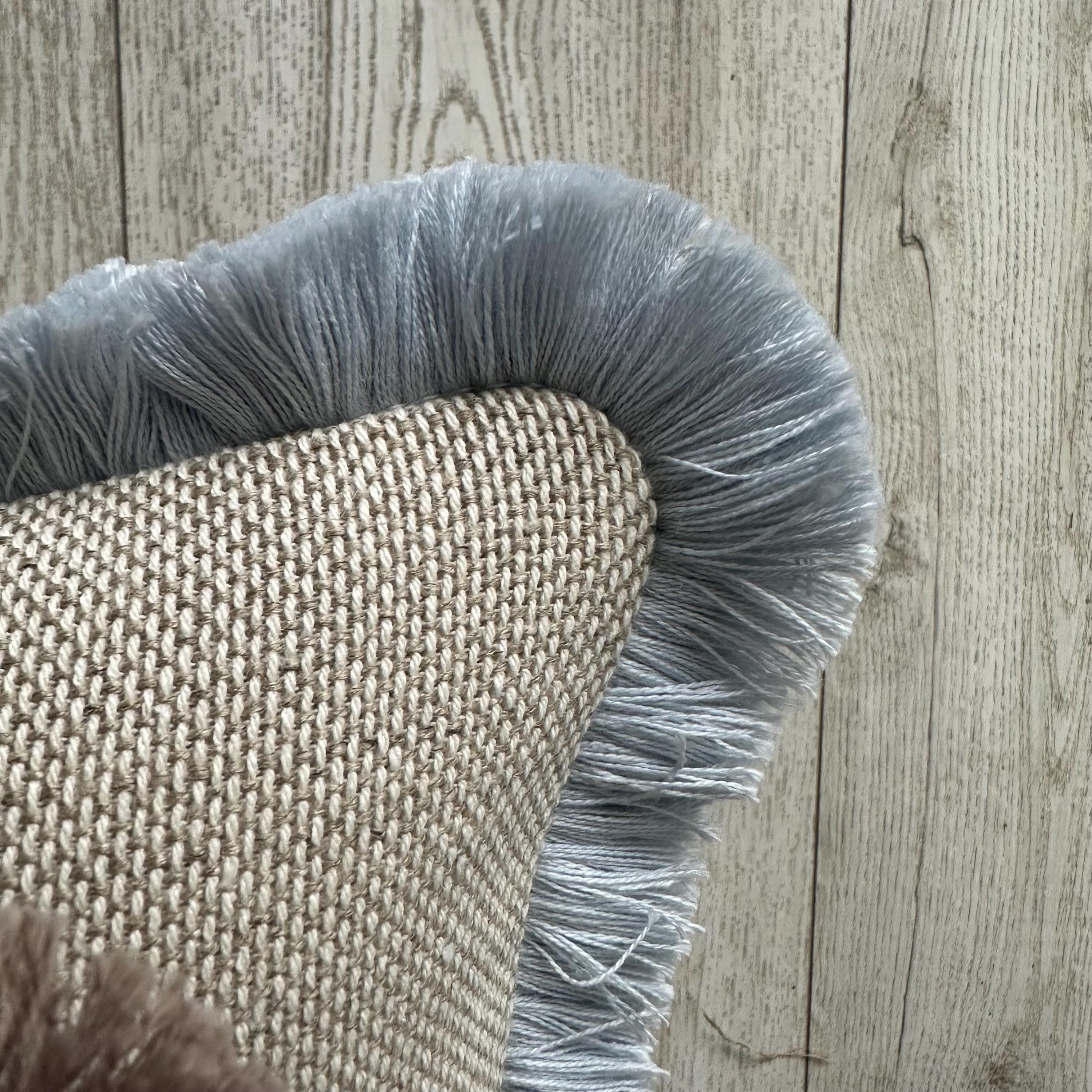 Textured Cotton Linen Cushion Cover with Custom Fringe