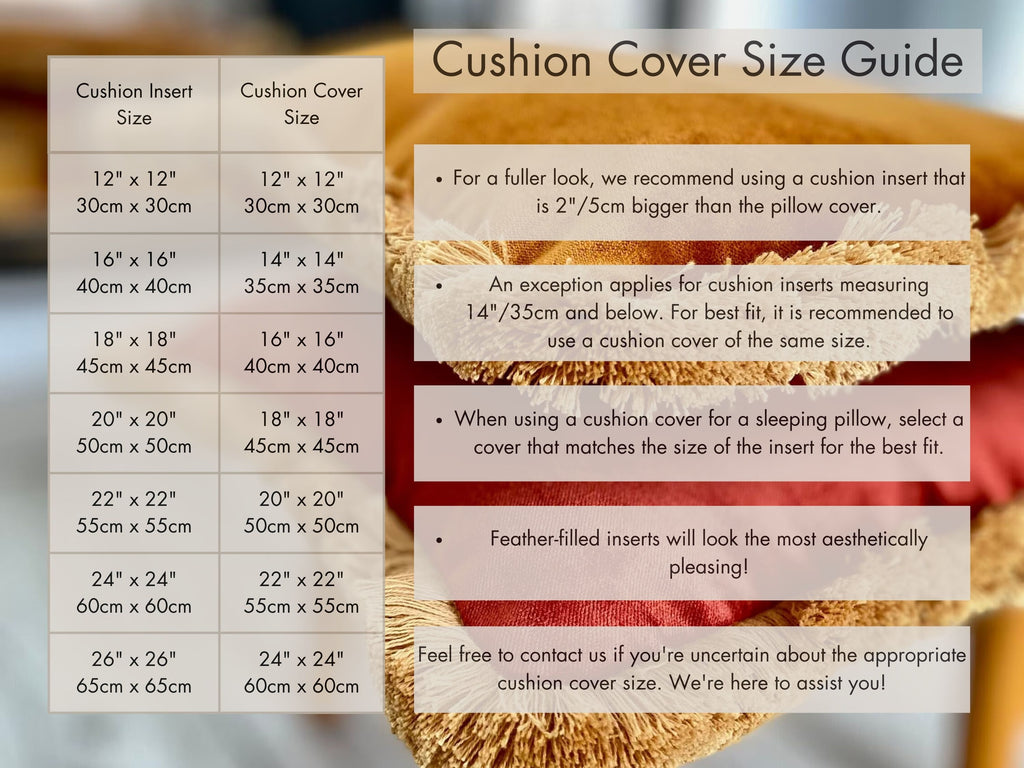 Orange Rust Velvet Fringe Pillow Cover: Boho Decorative Cushion