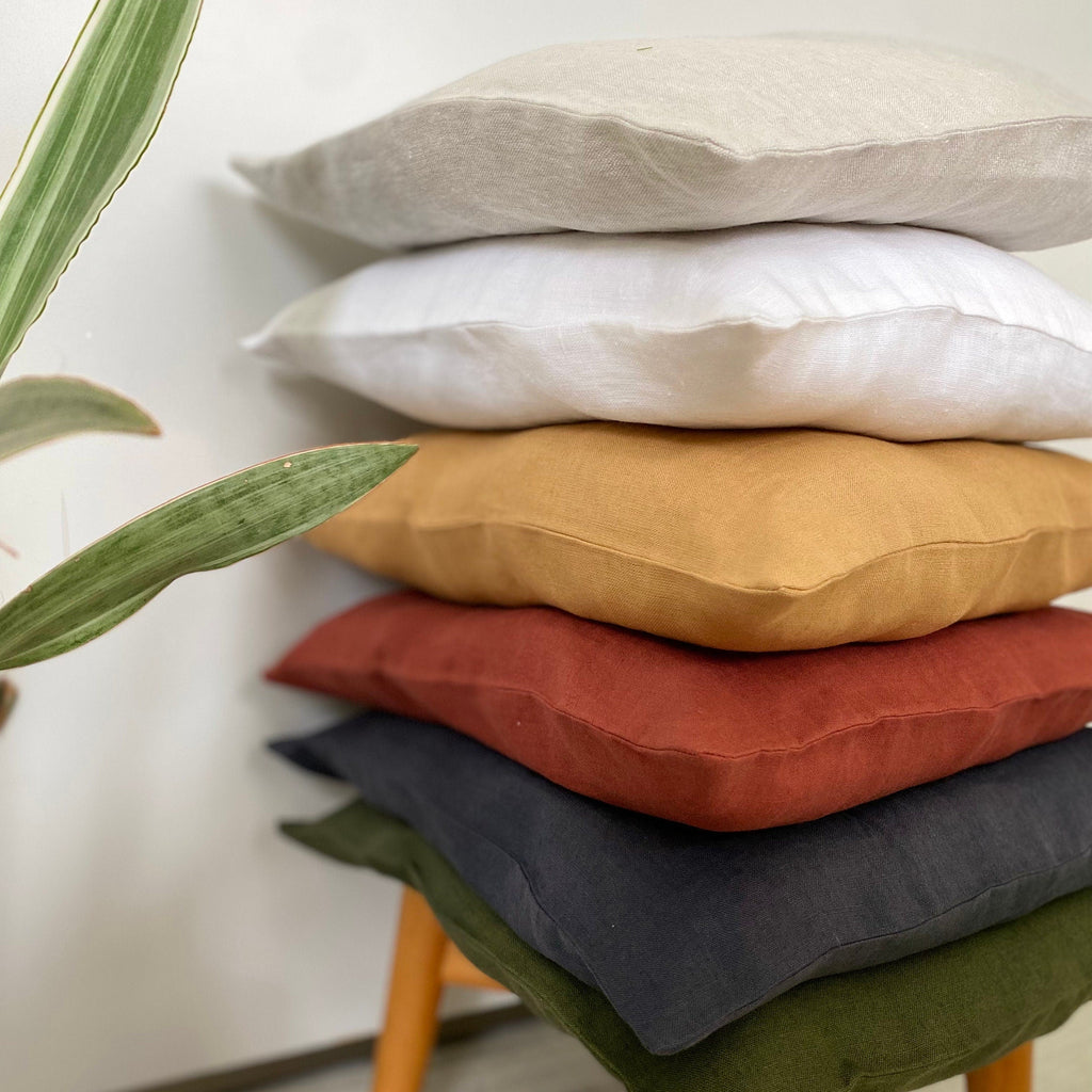 Washed Linen Pillowcase: Natural Soft Linen Pillow Cover, Multi Colour
