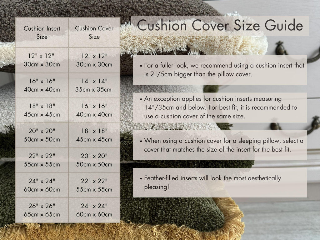 Off White Thick Boucle Pillow Cover with Cotton Fringe