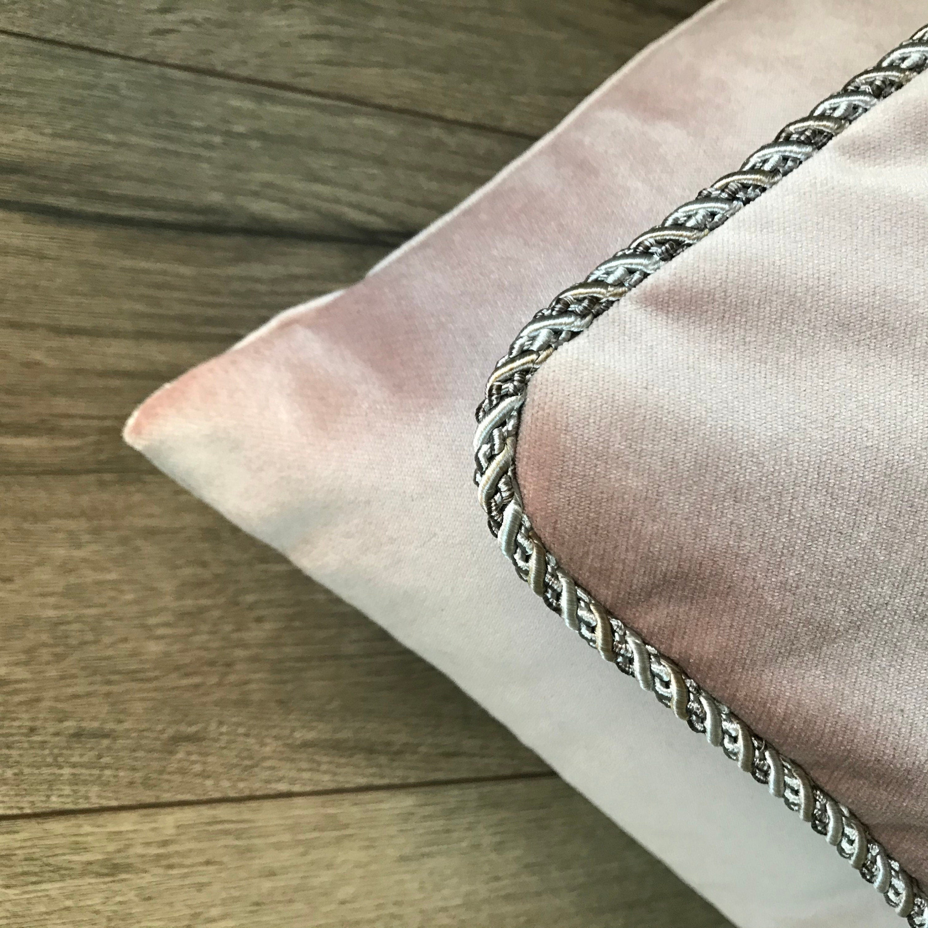Blush Pink Velvet Pillow Cover: Decorative Throw Cushion with Rope Tassels