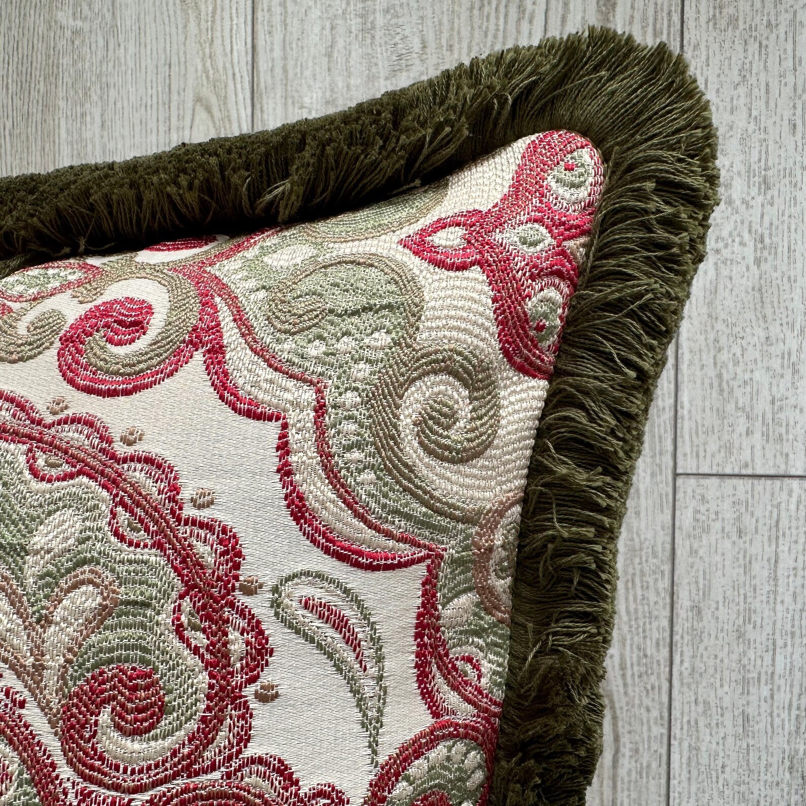 Royal Jacquard Pillow Cover: Custom Colour Cotton Fringe